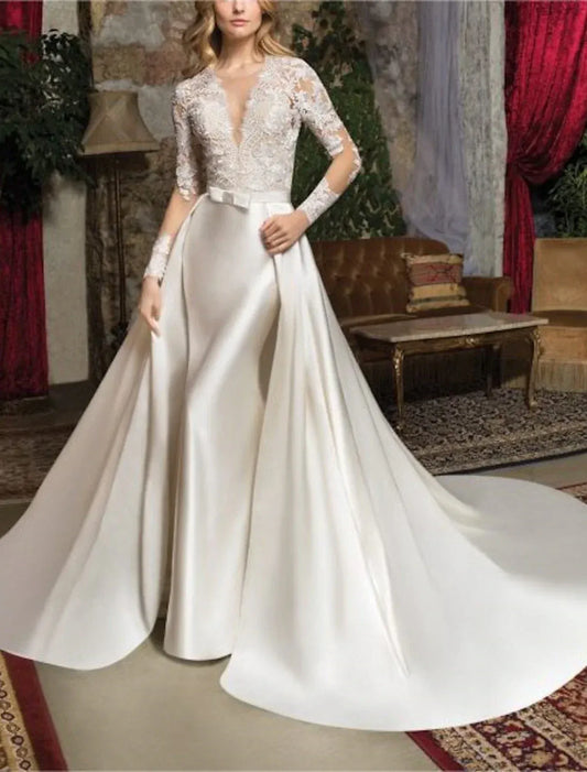 Mermaid Satin Wedding Dress - Yihuiw by Yihuiw