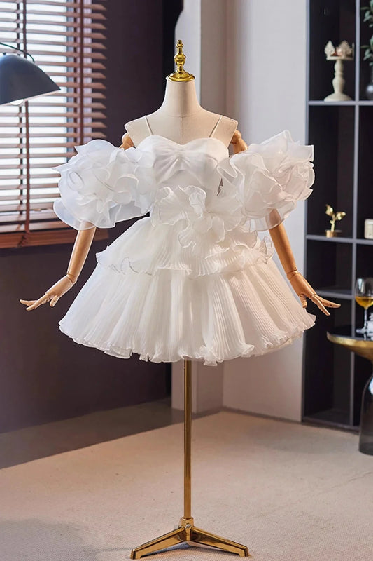 Tulle Short Prom Dress, A-Line Sweetheart Neck Party Dress simple gentle atmospheric and unique desi Brin by YiHuiw