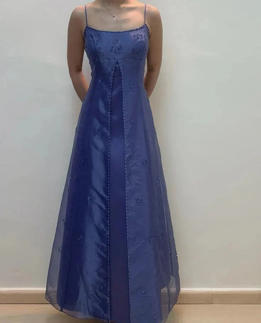 Unique Navy Blue Prom Dress Strapless Wed Party Dresses simple gentle atmospheric and unique desi Bring summer colors to enhance whiteness by YiHuiw