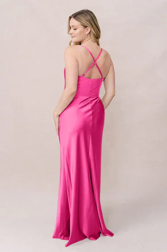 Mermaid Spaghetti Strap High Slit Floor-Length Wedding Dress - Yihuiw by Yihuiw