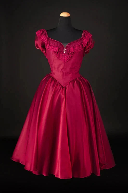 Vintage Short Satin Homecoming Dress Birthday Party Dress simple gentle atmospheric and unique desi Bring summer colors to enhance whiteness by YiHuiw