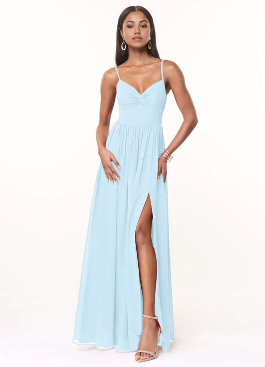 A-Line V-Neck Floor-Length Wedding Dress - Yihuiw by Yihuiw