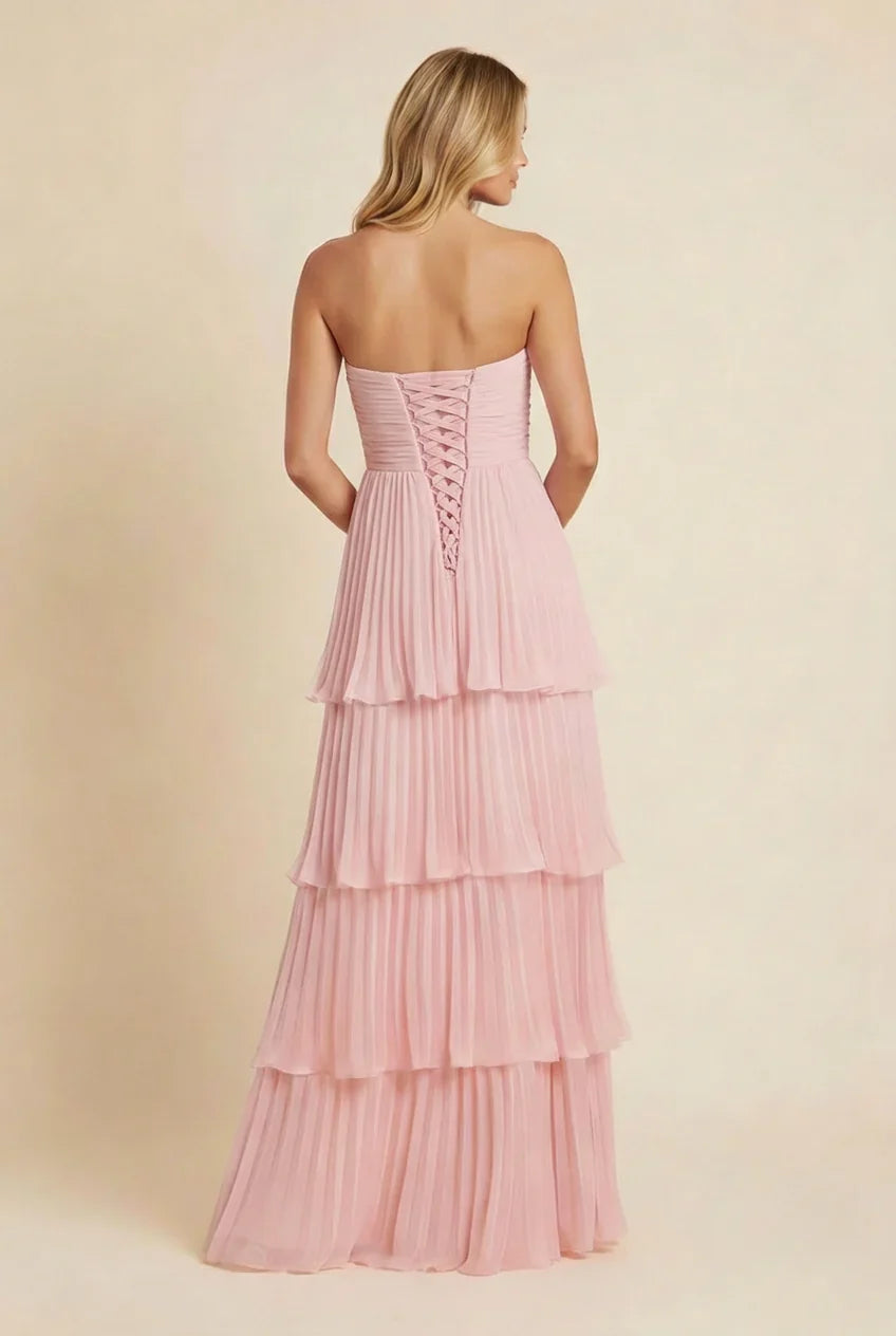 Strapless Pleated Floor-Length Wedding Dress - Yihuiw by Yihuiw