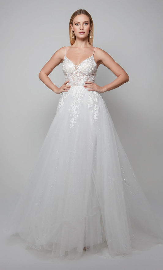 White A-Line Sweetheart Tulle Wedding Dress - Yihuiw by Yihuiw