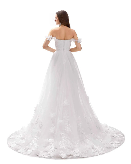 A-Line Sweetheart Floor-Length Wedding Dress - Yihuiw by Yihuiw