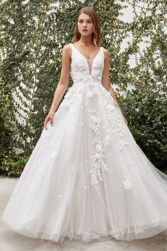 A-Line Sleeveless Floor-Length Wedding Dress - Yihuiw by Yihuiw
