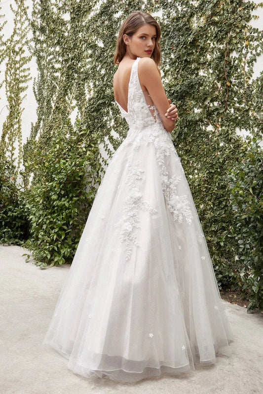 A-Line Sleeveless Floor-Length Wedding Dress - Yihuiw by Yihuiw