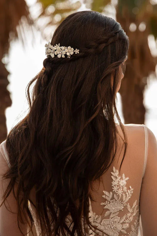 A-Line V-Neck Floor-Length Wedding Dress - Yihuiw by Yihuiw
