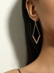 Zircon Earrings Simple Personality Long Elegant Earrings Women