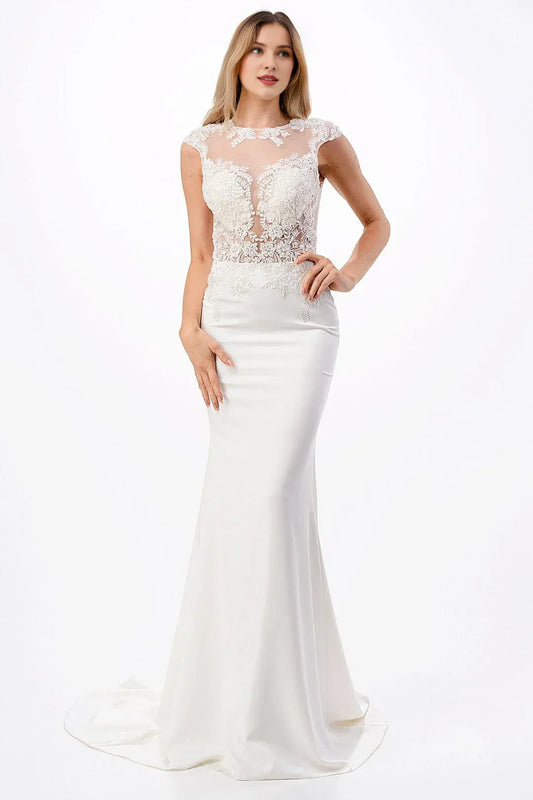 Mermaid Illusion Floor-Length Wedding Dress - Yihuiw by Yihuiw