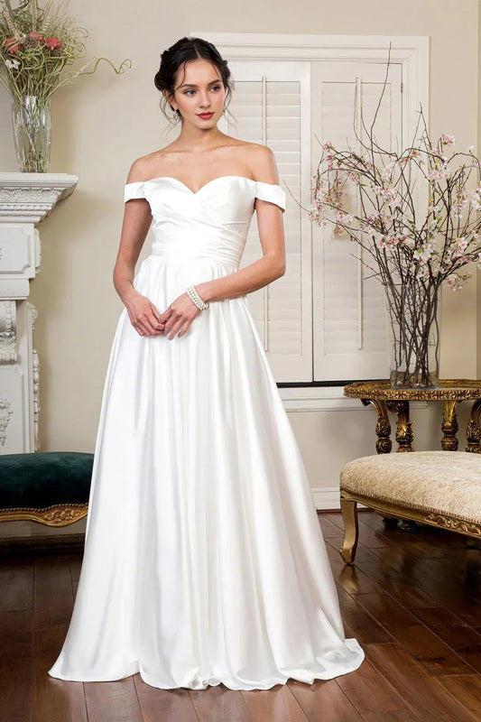 A-Line Sweetheart Floor-Length Wedding Dress - Yihuiw by Yihuiw
