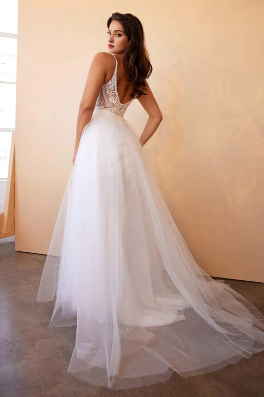 A-Line Spaghetti Strap Floor-Length Wedding Dress - Yihuiw by Yihuiw