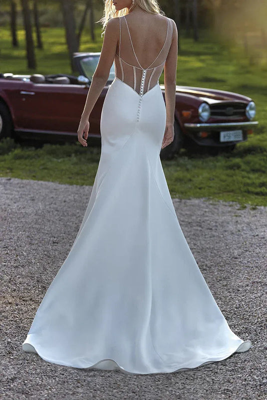 Mermaid Sweetheart Floor-Length Wedding Dress - Yihuiw by Yihuiw