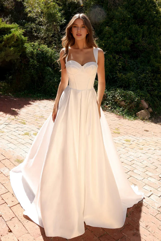 A-Line Sweetheart Floor-Length Wedding Dress - Yihuiw by Yihuiw