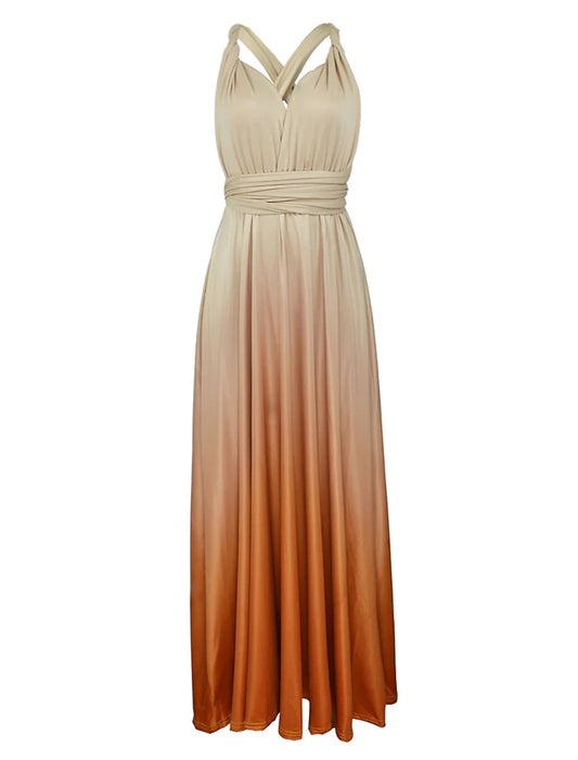 A-Line Bridesmaid Dress V Neck Sleeveless Elegant Floor Length Spandex with Ruching by YiHuiw