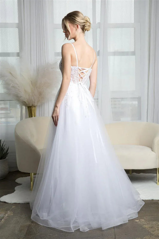 A-Line Sweetheart Floor-Length Wedding Dress - Yihuiw by Yihuiw