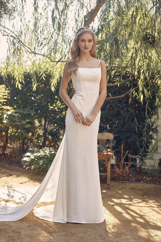 Mermaid Spaghetti Strap Floor-Length Wedding Dress - Yihuiw by Yihuiw