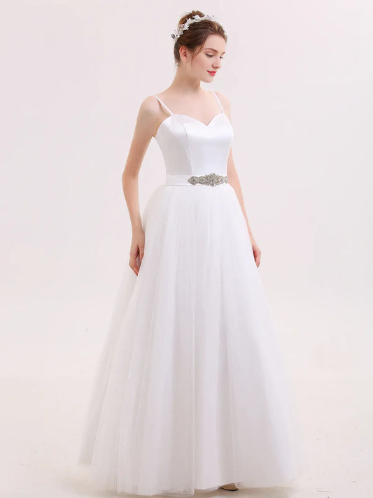 A-Line Sweetheart Floor-Length Wedding Dress - Yihuiw by Yihuiw