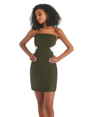 Sheath / Column Homecoming Dresses Color Block Dress Graduation Birthday Short / Mini Sleeveless Strapless Fabric with Fringe 2025