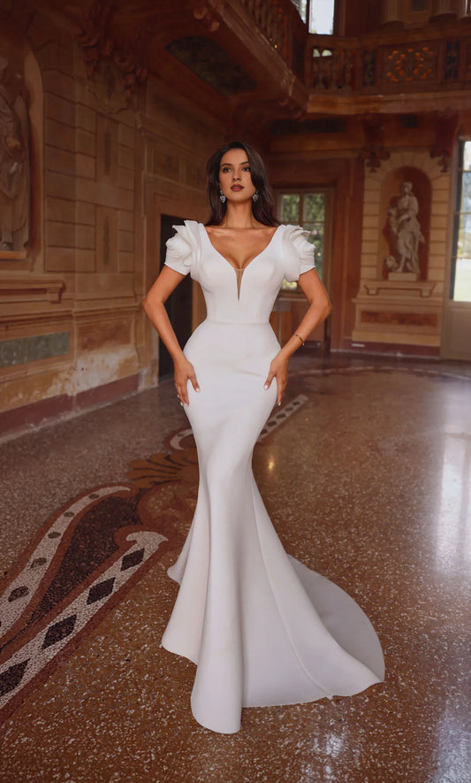 Mermaid Crepe Wedding Dress - Yihuiw by Yihuiw