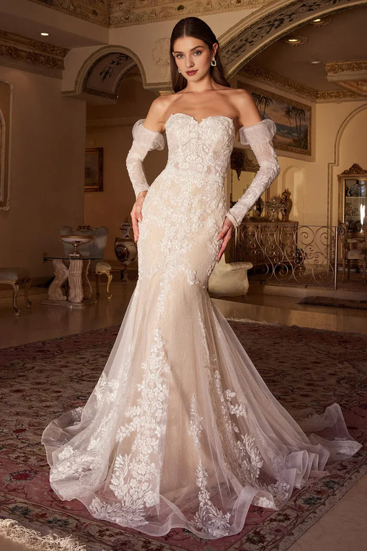 Mermaid Strapless Floor-Length Wedding Dress - Yihuiw by Yihuiw