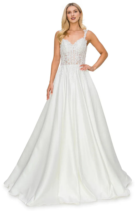 A-Line Sweetheart Floor-Length Wedding Dress - Yihuiw by Yihuiw