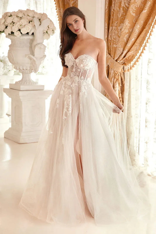 A-Line Sweetheart Floor-Length Wedding Dress - Yihuiw by Yihuiw