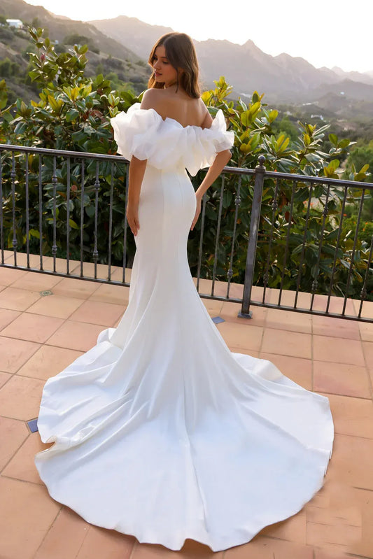 Mermaid Off-Shoulder Floor-Length Wedding Dress - Yihuiw by Yihuiw
