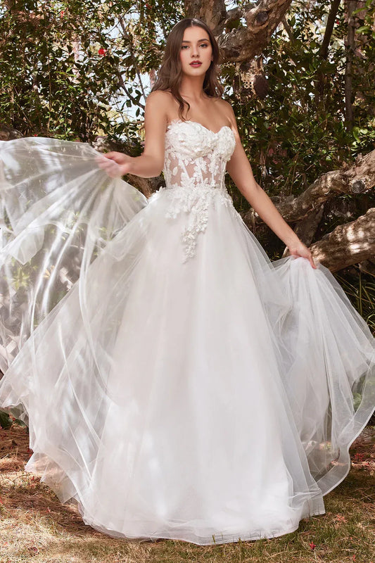 A-Line Sweetheart Floor-Length Wedding Dress - Yihuiw by Yihuiw