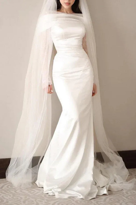 Mermaid Lace Floor-Length Wedding Dress - Yihuiw by Yihuiw