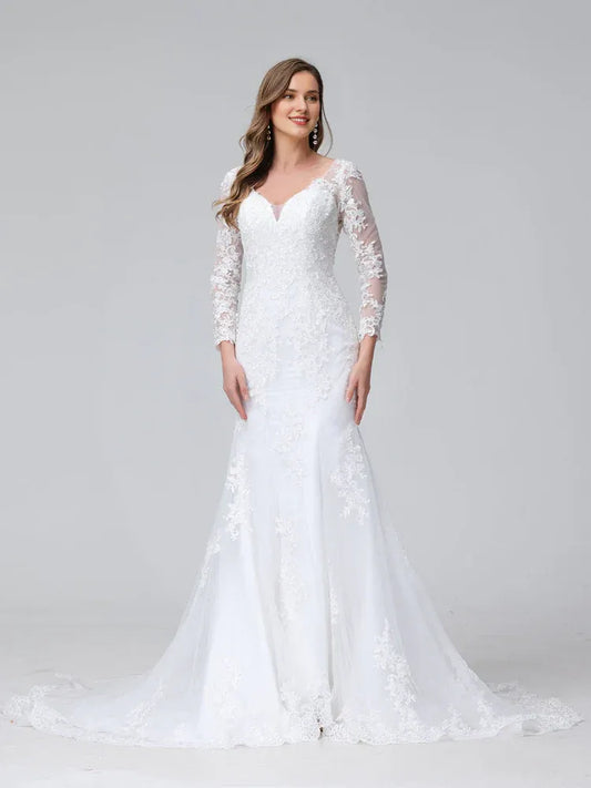 Mermaid Sweetheart Floor-Length Wedding Dress - Yihuiw by Yihuiw