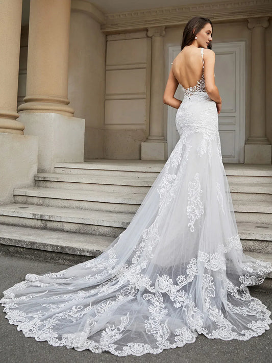 Mermaid Sweetheart Floor-Length Wedding Dress - Yihuiw by Yihuiw