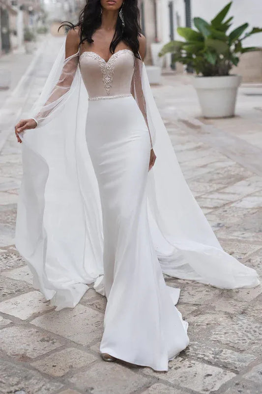 Mermaid Sweetheart Floor-Length Wedding Dress - Yihuiw by Yihuiw