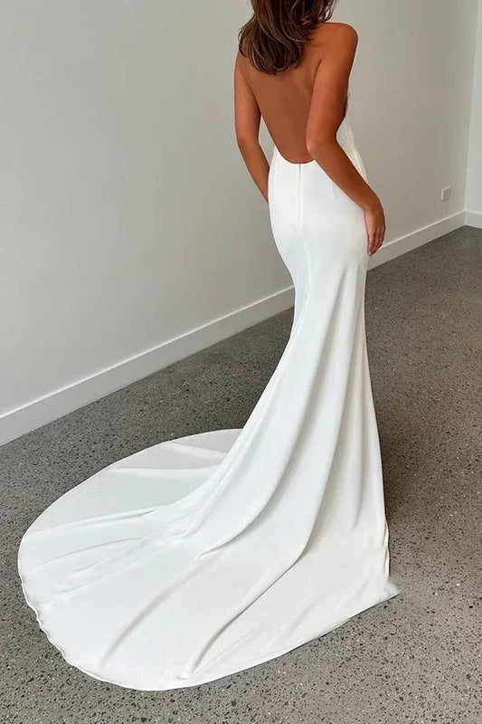 Mermaid Halter Floor-Length Wedding Dress - Yihuiw by Yihuiw