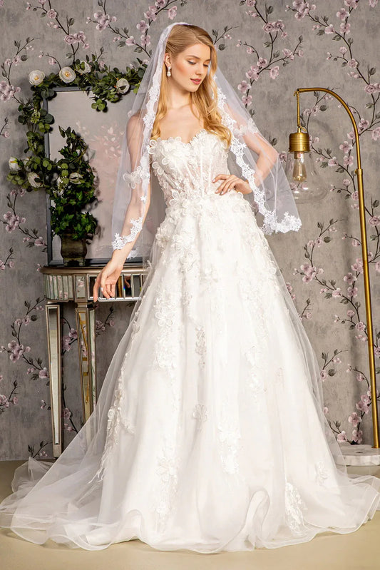 A-Line Sweetheart Floor-Length Wedding Dress - Yihuiw by Yihuiw