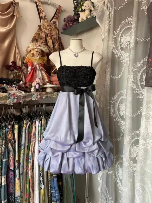 sweet fashion exquisite floral short satin homecoming dress prom dress evening dress simple gentle atmospheric and unique desi Bring summer colors to enhance whiteness by YiHuiw
