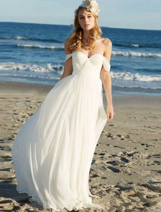 Reception Fall Wedding Dresses Open Back Little White Dresses A-Line V Neck 3/4 Length Sleeve Knee Length Chiffon Bridal Gowns With Ruched Summer Wedding Party 2025 Women‘s Clothing by YiHuiw