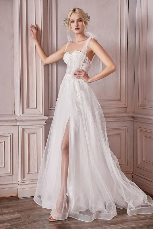 A-Line Sweetheart Floor-Length Wedding Dress - Yihuiw by Yihuiw