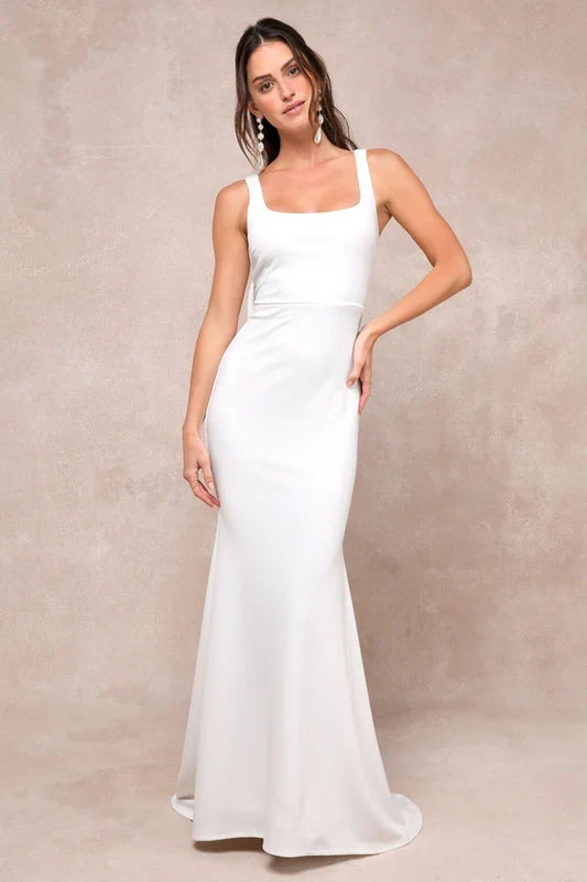 Mermaid Square Neck Wedding Gown - Yihuiw by Yihuiw