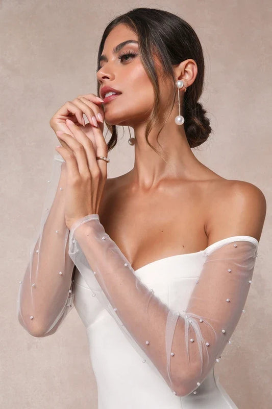 Mermaid Off-Shoulder Wedding Gown - Yihuiw by Yihuiw