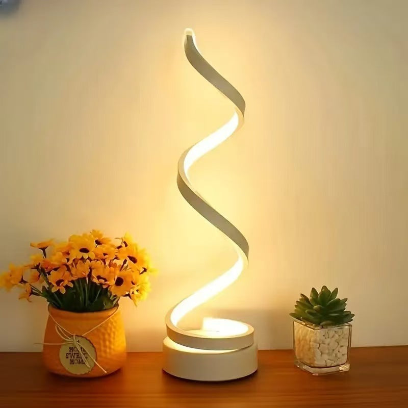 USB Powered Spiral Desk Lamp Simple And Adjustable LED Desk Lamp
