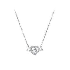 S925 Sterling Silver Angel Heart Necklace For Women