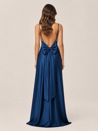Spaghetti Strap Floor-Length Wedding Gown - Yihuiw by Yihuiw