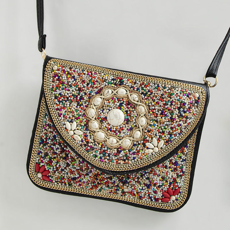 Bohemian Style Bag Bead Ethnic Style Satchel Shell Phone Bag