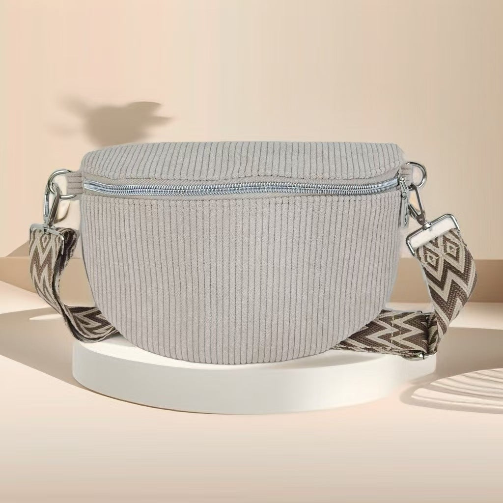 Large Capacity Female Shell Corduroy Shoulder Bag