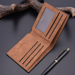 2025 new men's short wallet day Korean version of the ancient youth walletthin male cross money leather wholesale