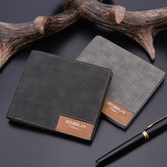 2025 new men's short wallet day Korean version of the ancient youth walletthin male cross money leather wholesale