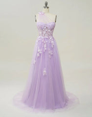 A-Line Prom Dresses Color Block Dress Formal Wedding Party Sweep / Brush Train Sleeveless One Shoulder Tulle Backless with Pleats Appliques