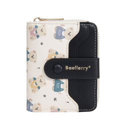 Short Little Bear Cartoon Printed Women's Wallet