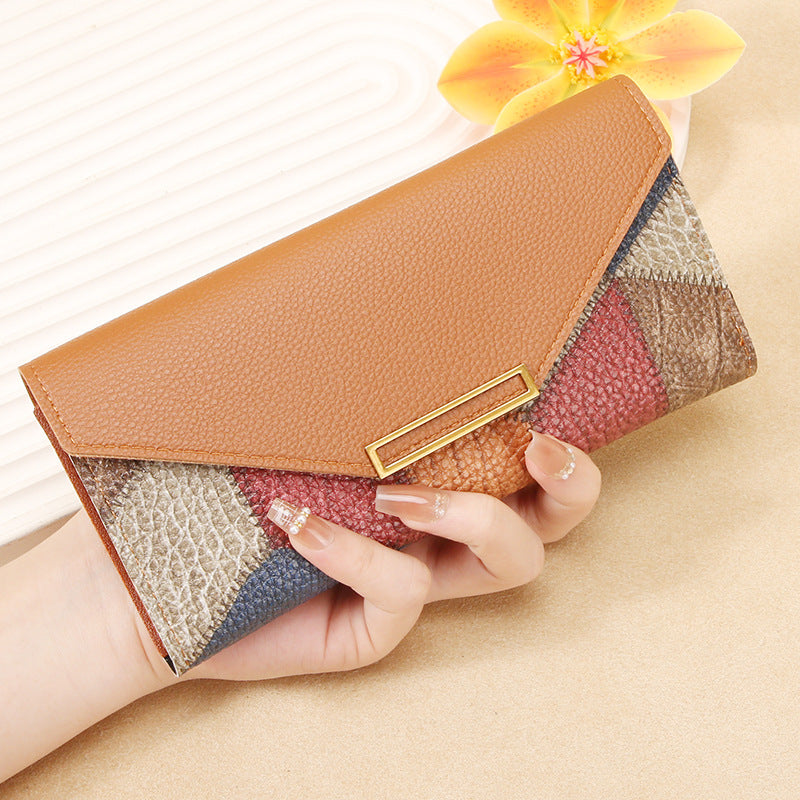 A Multi-functional Buckle Retro Thin Coin Purse From Japan And South Korea